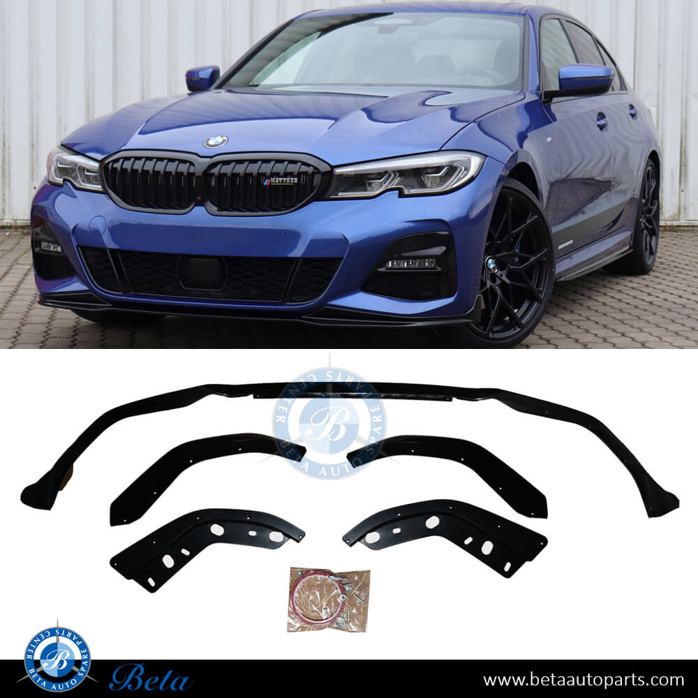 Front Bumper Lower Spoiler M-Performance for M-Tek Black Color for BMW 3 Series G20 2019-Up models, Part Number 51192455832 Front Bumper Lower Spoiler M-Performance for M-Tek Black Color for BMW 3 Series G20 2019-Up models, Part Number 51192455832